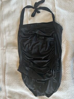 Black Halter One-Piece Swimsuit